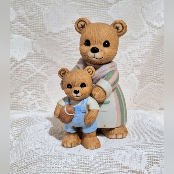 Vintage HOMCO Home Interiors 3 Little bear family figurines #1450 & girl #1462 - Picture 5 of 10